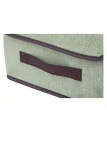 2/1pc Foldable Linen Storage Box With Handle And Lid, Stackable Fabric Storage Bin For Home Organization, Clothes And Toys Storage, For Bedroom Wardrobe, Collapsible For Space-Saving Storage When Not In Use, Breathable Linen Fabric, Dust-Proof, Protects Clothes And Items From Dust, Reinforced Built-In Handle For Easy Pulling And Moving From Shelves, Sturdy Structure, Multiple Boxes Can Be Stacked To Maximize Vertical Space In Wardrobe, Suitable For Storing Clothes, Underwear, Toys, Books And Various Items In Wardrobe And Bedroom - Beige - View 10