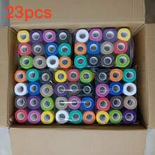 23-Pack Rainbow Color Self-Adhesive Bandages, Breathable Elastic Non-Woven Fabric Adhesive Tape, Suitable For Sports, Wrist, Ankle Wrap, 1 Inch X 5 Yards - Mixed Color - View 7