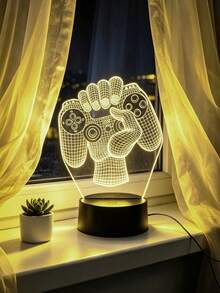 1 Buah Lampu Malam LED 3D Pengontrol Game 7 Warna, Antarmuka USB, Lampu Malam Dekorasi Suasana, Lampu Tidur Cahaya Lembut, Cocok untuk Ruang Belajar, Kamar Tidur, Ruang Tamu, Dekorasi Suasana Bar, Hari Valentine, Kembali ke Sekolah, Hari Thanksgiving, Hadiah Ulang Tahun Teman - beraneka warna - View 6