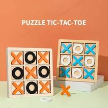 1 bàn cờ trò chơi Tic Tac Toe bằng gỗ, trò chơi giải đố chiến thuật XO cổ điển, trò chơi tương tác để bàn cho thanh thiếu niên, quà tặng trò chơi rèn luyện trí não di động - Nhiều màu - Xem 10