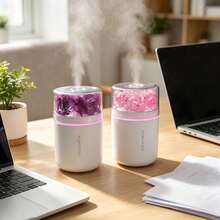 Eternal Flower Mini Humidifier USB Portable Desktop Humidifier With Night Light Silent Fine Mist Air Humidifier Suitable For Home Bedroom Office Car Cute Aesthetic Decor Gift - Mistless - View 9