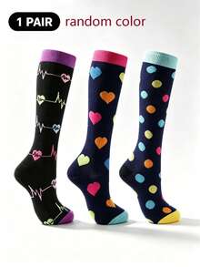 3 Pairs Compression Socks For Men And Women, Compression Stockings Knee High Stocking For Sports Running Travel - Multicolor - View 10