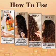 WOZUTUNT 280ml 7-In-1 Curling Defining Cream For Curly, Dry Wet Hair Non-Greasy, Moisturizing, Nourishing, Smoothing,Frizz-Free With 9-Row Brush - W-280-curl-define-cream-brush - View 8