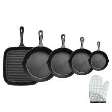 Vintage Cast Iron Skillet Cookware Kit, Versatile Grill & Fry Pans For Steak Egg Meats Cooking - View 3