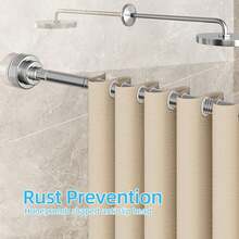 Shower Curtain Rods - [Stainless Steel] 70cm-120cm - View 2