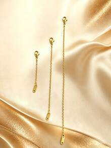 1/3pcs Stainless Steel 18K Gold Plated Necklace Extender Chain (304 Stainless Steel), Suitable For Necklaces, Bracelets, Anklets And Other DIY Jewelry - Tail Extension Chain - View 7