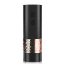 Electric Salt & Pepper Grinder, Integrated Dual-Chamber Design, Adjustable Grind Coarseness, With LED Light, Easy Operation, (Batteries Not Included), Suitable For Home And Kitchen Use, Applicable For Black Pepper, Sea Salt, Sichuan Pepper, Sesame, Cumin, Etc. - Black - View 8