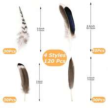 Boho DIY Craft Feathers 40/120Pcs, 4 Styles 5-15cm Small Artificial Feather Mix For Dreamcatcher, Jewelry, Costume, Wedding Decor - A - View 10