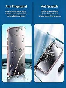 2Pcs Ceramic Matte HD Screen Protectors: Features A Fine Matte Finish For Smooth Touch Responsiveness And High-Definition Clarity. Compatible With 18 Pro, 18 Pro Max, 17 Pro Max, 17 Pro, 17 Air, 17, And Xr-18Promax Series Models. Anti-Fingerprint, Soft-Material Screen Protector. - Clear - View 5