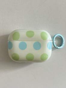 Funda protectora con lunares lindos para auriculares, funda protectora de cáscara blanda compatible con Apple Pro, 2, 3, 4, estilo Ins - Verde - Ver 15