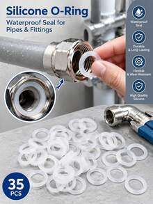 35pcs Waterproof Silicone O-Rings, 3mm Diameter, Anti-Slip Wear-Resistant Sealing Gaskets, High-Quality Silicone Rings, Water Pipe Sealing Helper - One Size-35PCS - View 3