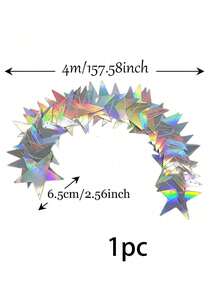 1/3/5pcs/Set Iridescent Star Hanging Bunting Banner, Shiny Star Garland For Wedding, Birthday Party And Holiday Celebration Backdrop Decoration - Iridescent Star - View 9