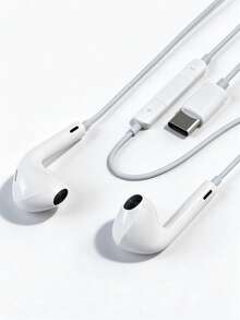 Type C Wired Earphones 3.5mm Interface Round Plug USB C In-Ear Headphones Electronic Call Music Bass Stereo Earphones Compatible With IPad/PC - View 7