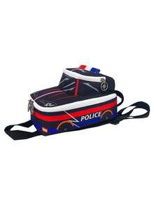 Children's Cute Car-Shaped Backpack With Pattern Positioning Print, Loved By Kids, Suitable For Shopping, Outdoor Activities And Various Occasions, Can Also Be Used As A Lunch Bag, Perfect Gift For Holidays And Birthdays, Casual Backpack - Red, White, and Blue - View 7