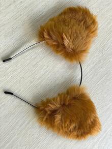 1 peça/2 peças (Orelhas de Gato + Tiara) 1 conjunto, Orelhas de Gato, Orelhas de Lobo, Lobo Nuvem, Tiara de Orelhas de Gato Caramelo, Perfeito para Festa, Tiara de Orelhas de Gato Fofa, Acessório Ideal para Fantasia de Halloween, Tiara de Orelhas de Gato da Moda, Tiara de Orelhas de Gato da Moda Feminina, Dama Vintage, Fantasia de Lobo, Orelhas de Leopardo, - Café - Visão 8