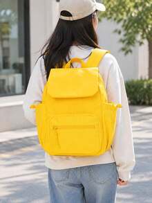 Adidas Ransel Outdoor Ringan Wanita W UBSP BP S Warna Kuning Cerah dengan Penutup KX9604 - Kuning Terang - View 4