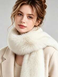 Faux Fur Scarf For Women, Luxury Fluffy Long Neck Wrap, Elegant Plush Scarf, Winter Warm Accessory For Coat Matching - Multicolor - View 5
