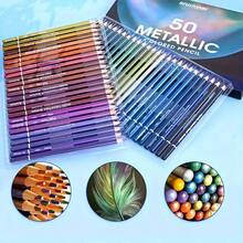 50 Piece Metallic Colored Pencils, Soft Core With Vibrant Color,Ideal For Drawing, Blending, Sketching, Shading - 50-color Metallic Colored Pencils - View 7
