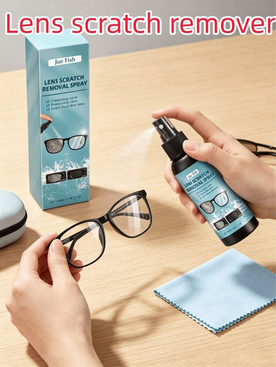 Lens Scratch Remover, Repair Scratches And Scuffs, Renew Glasses Lenses, Glass Blur Care Agent - Black - View 1