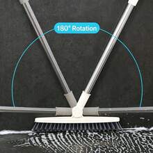 1pc Adjustable Long Handle Floor Brush - V-Shaped Brush Head, Suitable For Deep Cleaning Tile Gaps And Narrow Corners, Applicable For Commercial, Home And Outdoor Cleaning, Portable Design, Durable, Cleaning Supplies - One Size Fits All - View 3