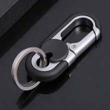 Random Color Car Keychain Business Keychain High-End Metal Key Ring Men's Waist Hanging Car Key Chain Creative Metal Alloy Key Chain Car Key Pendant Simple Anti-Loss Key Ring Lock Key Holder Car Interior Accessories Small Pendant Men's And Women's Car Accessories Interior Car Parts - Multicolor - View 8
