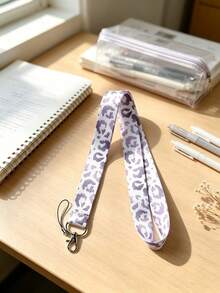 1pc Vintage Leopard Print Lanyard With Metal Buckle, Long Neck Strap For Student Campus ID Card, Badge, Phone, Keys, Gift Or Daily Use - Multicolor - View 9