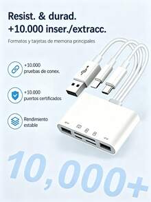5-In-1 Multi Card Reader Lightning+Type C+USB A For IPhone/Android//PC/Tablet/Camera/Hard Drive/USB Flash Drive, OTG Memory Adapter For SD/Micro SD/SDHC/SDXC/MFI - White - View 6