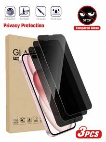 BOLLYMORE 3片裝隱私螢幕保護貼，相容於 Apple DUO/18/18 Pro/18 Pro Max/17/17Pro/17Promax/16 Promax，防偷窺鋼化玻璃保護殼，防刮、防震、防油、防指紋塗層 - 3pcs privacy - 查看 8