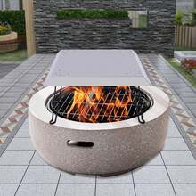 Outdoor& Indoor Fire Pit Heat Deflector W/Foldable 4 Leg&Handle Stainless Square 25" X 25" - Silver - View 2