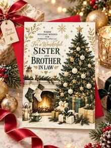 6 Sets Warm Holiday Christmas Cards (With Envelopes), From Our Home To Yours, Fireplace And Gift Scene, For Friends, Classic Winter Holiday Style, Perfect Gift For Family, Exquisite Aesthetic Design, Vibrant Printed Cards, Back To School Essential - Multicolor - View 3