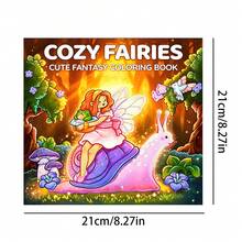 [NEW COZY FAIRIES Coloring Book] 1pc Original Coloring Book ,22 Pages Single-Sided Printing,Clear Lines And Exquisite Patterns,Ideal For Relaxation | Perfect Gift For New Year, Christmas,Birthdays,School Holidays,Perfect For Adults & Teens & Child - Single Piece - View 3
