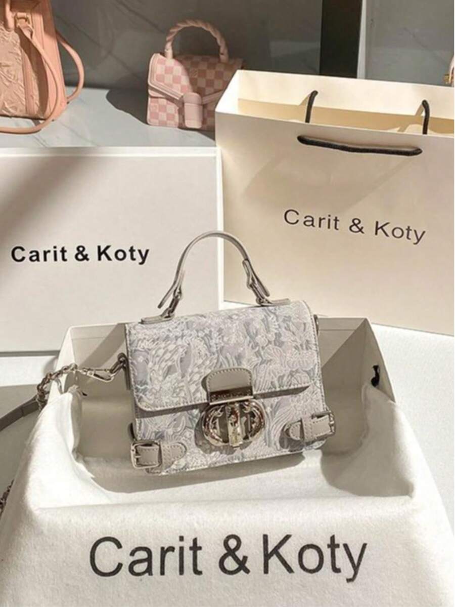 Carit & Koty 1pc Women's Handbag, PU Leather Crossbody Bag With Exquisite Metal Buckle, Suitable For Dating, Shopping And Dinner, Vacation Essential
