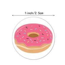 1pc Roll Sweet Donut Sticker Label Decorative Stationery Sticker Gift Packaging Floral Envelope Seal Adhesive Sticker - Multicolor - View 6