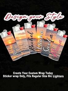 1/2/5/10pcs Customized Personalized Photo Lighter Packaging Stickers (Lighter Not Included), Upload Your Photo And Personalized Pattern To Create Exclusive Design, Decorate And Beautify Pocket Lighter Appearance, Can Print Brand Logo And Merchant Slogan - Multicolor - View 4