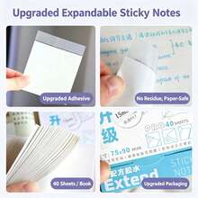 1pc Colorful Gradient Pearlescent Pull-Out Sticky Notes, Large Capacity, Self-Adhesive, Marking Stickers, Expandable Stickers, Correction & Message Notes, Waterproof - one-size - View 3