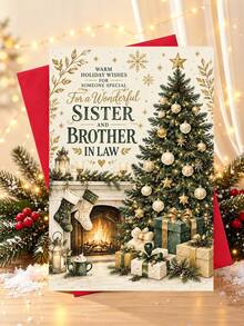 6 Sets Warm Holiday Christmas Cards (With Envelopes), From Our Home To Yours, Fireplace And Gift Scene, For Friends, Classic Winter Holiday Style, Perfect Gift For Family, Exquisite Aesthetic Design, Vibrant Printed Cards, Back To School Essential - Multicolor - View 4