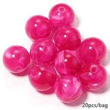 20pcs/Pack 20mm Acrylic Dual-Color Cloud Gradient Beads DIY Handmade Phone Chain Keychain Bag Charm Clothing Belt Decoration Large Diameter Beads - 20mm Two-tone Round Bead - View 25