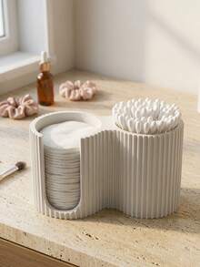 1PC 3D Printed Makeup Pad Swab Holder Minimalist Striped Design, Vanity Desktop Organizer, Beauty Essential, Christmas Stocking Filler Gift - Multicolor - View 9