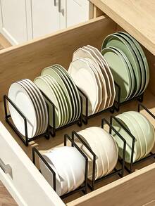 Large Capacity Kitchen Dish Drying Rack, Multi-Functional Bowl And Cup Storage Rack, Space-Saving Kitchen Utensil Organizer, Used For Storing Plates And Bowls, Kitchen Essentials, Kitchen Decor, Coffee Bar Decor Accessories - Multicolor - View 11
