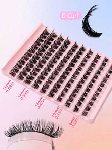 Asiteo 120pcs Single Cluster False Eyelashes D Curl Fluffy Dense Lightweight Suitable For Daily Makeup DIY Eyelash Extensions - D - View 2