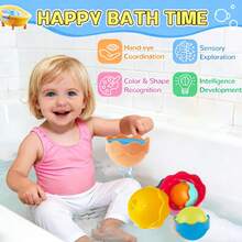 8pcs Rainbow Rotating Stacking Cups Toy, Educational Ring Stacking, Free Stacking, Develop Fine Motor Skills And Sensory Learning, Random Colors, Perfect Gift For Baby - Multicolor - View 9