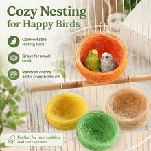 Hanging Bird Nest (Set Of 2, Hanging Rope Not Included), Random Color. These Are Practical Perches And Resting Places For Small Pet Birds, And Also Interesting Decorations For Bird Cages. - W - View 5