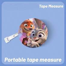 1pc Disney [One-Click Retraction] 2.0m Tape Measure, Zootopia 2 Nick & Judy Mini Tape Measure 2m Waist, Hip, Bust Measurement Soft Tape Tailoring Tool - Multi-color - View 6