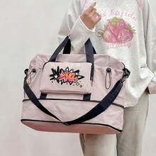 10cm Expandable Large Capacity Campus Shoulder Storage Bag, Personalized Color Graffiti Print Large Capacity Shoulder Bag, Campus Swimming Fitness Shoulder Storage Bag, Shoulder & Handheld Dual-Use, Large Capacity Travel Storage Bag, Multiple Colors Available, Unisex, All Season - Shoulder Storage Bag - View 4