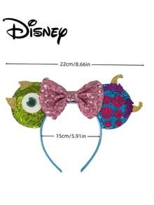 Disney 1pc Polka Dot Sequin Big Eye Cute Bow Headband, Party Costume Accessory, Suitable For Valentine's Day Gift, Holiday Party - 1pc(random color) - View 6