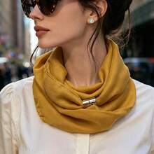 1pc Solid Color Polyester Scarf, All-Match Versatile For Autumn/Winter - Multicolor - View 14