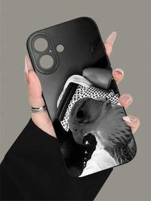 1pc 2D Printed Falcon Human-Like Pattern Popular Creative Premium Design, Waterproof Durable Dust-Proof Fashion Minimalist With Camera Protection Black Matte Full Coverage Protective Phone Case, Compatible With 18Pro/18Pro Max/17/17Pro/17Pro Max/16/15/14/13/12/11/Pro/ProMax/X/XR/XS/XSMAX/7/8/PLUS And Galaxy S20/S21/S22/S23/S24/S25/26PLUS ULTRA Series Models, Perfect Gift For Friends, Family, Girlfriend, Boyfriend, Holiday Gift - Black - View 7