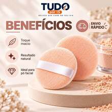 Esponja Puff para Pó Facial com Alça Macia para Maquiagem - 1 - Visão 4