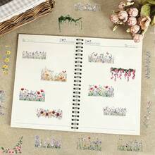 60pcs Flower Ledger Lace Creative Graffiti Stickers PET Dual Transparent Material Suitable For Decoration Phone Cases, Water Bottles, Computers, Desks, Beautiful Stickers - 1 Set - View 10