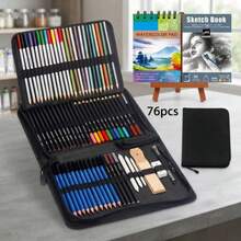 76 Drawing Sketching Kit Set - Pro Art Supplies With Sketchbook & Watercolor Paper - Include Tutorial,Watercolor,Graphite,Colored,Metallic,Pastel,Charcoal Pencil - For Artists Adults - 76-piece Painting Set - View 11